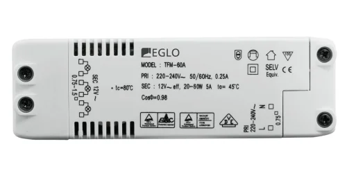 Трансформатор диммируемый TRAFO 80884 Eglo без плафона на 1 , основание белое в стиле современный Трансформатор диммируемый TRAFO 80884 Eglo без плафона на 1 , основание белое в стиле современный