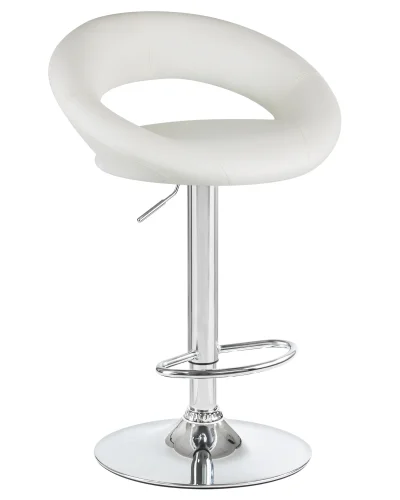 Стул барный набор 2 шт. SET-2 5001-LM MIRA , цвет сиденья белый, цвет основания хром Dobrin, /экокожа, ножки/металл/хром, размеры - 790*1020***535*470 фото 2 Стул барный набор 2 шт. SET-2 5001-LM MIRA , цвет сиденья белый, цвет основания хром Dobrin, /экокожа, ножки/металл/хром, размеры - 790*1020***535*470 фото 2
