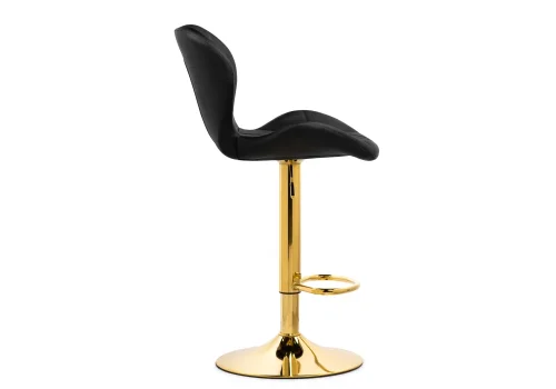 Барный стул Trio black / gold 15728 Woodville, чёрный/экокожа, ножки/металл/золотой, размеры - *1060***480*520 фото 3