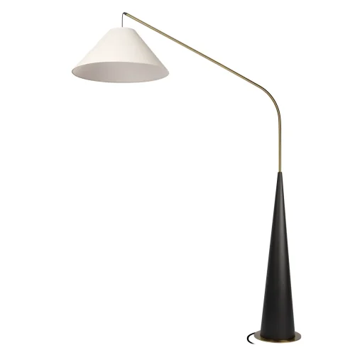 Торшер Бобби / Bobbie 10570F Black LOFT IT белый на 1 лампу, основание бронзовое чёрное в стиле кантри винтаж фото 2