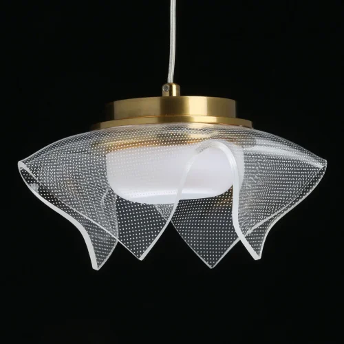 Светильник подвесной LED Ауксис 722012205 DeMarkt прозрачный 5 ламп, основание бронзовое в стиле современный флористика каскад фото 11