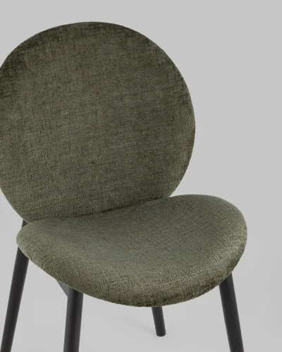 Кресло Эллиот, зеленый УТ000035983 Stool Group, зелёный/альпака, ножки/металл/чёрный, размеры - *860***480*610 фото 2