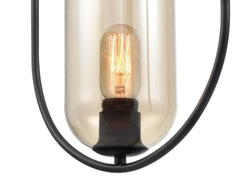 Светильник подвесной Fiamma VL5812P01 Vele Luce янтарный 1 лампа, основание чёрное в стиле современный  фото 3