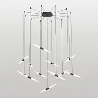Люстра подвесная LED Hopkins LSP-7397 Lussole белая на 1 , основание чёрное в стиле современный хай-тек каскад