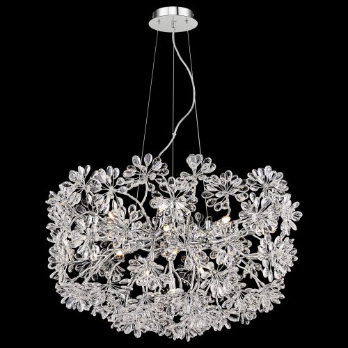 Люстра подвесная Darleen WE191.13.103 Wertmark прозрачная на 13 ламп, основание хром в стиле флористика классический Люстра подвесная Darleen WE191.13.103 Wertmark прозрачная на 13 ламп, основание хром в стиле флористика классический