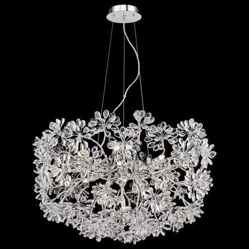 Люстра подвесная Darleen WE191.13.103 Wertmark прозрачная на 13 ламп, основание хром в стиле флористика классический 