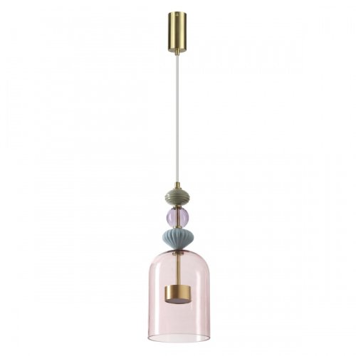 Светильник подвесной LED Palleta 5045/12L Odeon Light розовый 1 лампа, основание античное бронза в стиле современный 