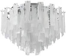 Люстра потолочная Glowice 2157/09/10C Stilfort прозрачная на 10 ламп, основание хром в стиле современный 