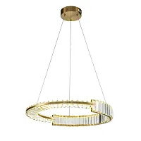 Светильник подвесной LED Frizzante V000041L Indigo прозрачный на 1 лампу, основание бронзовое в стиле современный хай-тек кольца