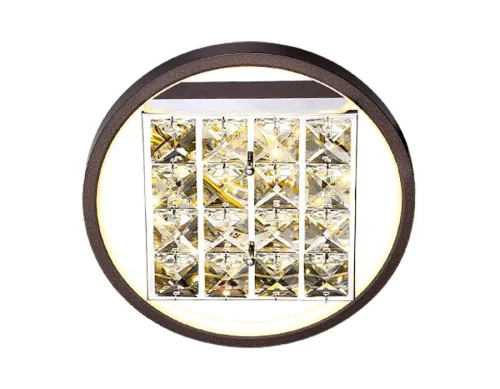 Бра LED FA105 Ambrella light коричневый на 1 лампа, основание коричневое в стиле хай-тек кольца