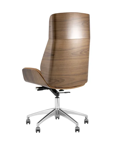 Кресло руководителя TopChairs Crown NEW, коричневое УТ000031356 Stool Group, коричневый/экокожа, ножки/металл/хром, размеры - ****600*640 фото 5