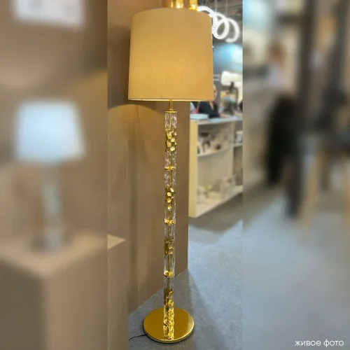 Торшер PRIMAVERA PT1 GOLD Crystal Lux бежевый на 1 лампу, основание золотое в стиле современный фото 5