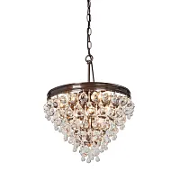 Люстра подвесная V5865-7/10 Vitaluce прозрачная на 10 ламп, основание бронзовое в стиле классический современный 