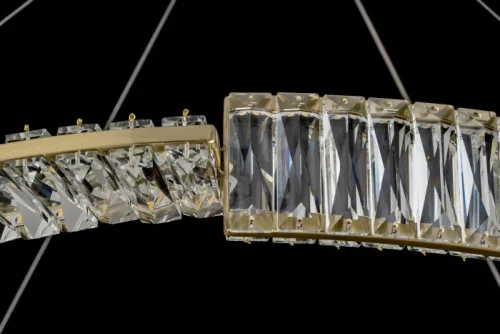 Светильник подвесной хрустальный LED Carini L 1.5.80.100 G Arti Lampadari прозрачный 1 лампа, основание серое в стиле современный кольца фото 2