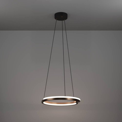 Светильник подвесной LED Mezzomonte 901826 Eglo бронзовый на 1 лампу, основание чёрное в стиле современный хай-тек кольца фото 6