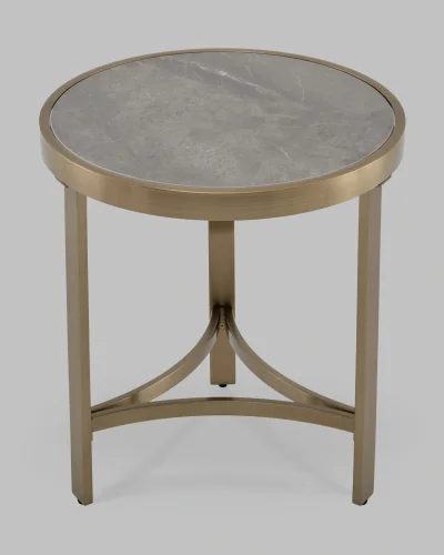 Журнальный столик Адриана 50*50, серая керамика, сталь шампань УТ000041497 Stool Group столешница серая из мрамор фото 5