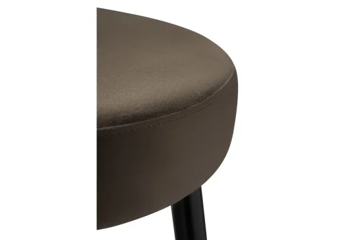 Барный стул Plato dark brown 15062 Woodville, коричневый/велюр, ножки/металл/чёрный, размеры - ****430*430 фото 3