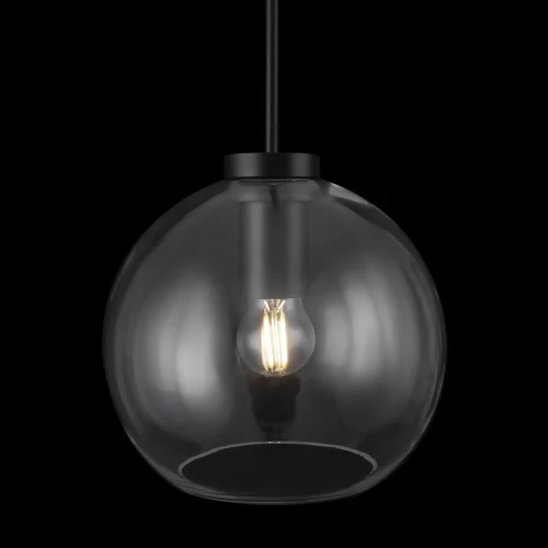 Светильник подвесной Bravis FR8002PL-01B Freya прозрачный 1 лампа, основание чёрное в стиле современный шар фото 2