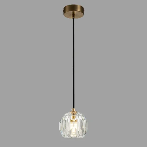 Светильник подвесной Clifton D3315-1 GL CL Belfast прозрачный на 1 лампу, основание латунь в стиле современный фото 2