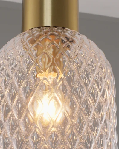 Светильник подвесной Sunset V10918-P Moderli прозрачный 1 лампа, основание золотое в стиле современный выдувное фото 4