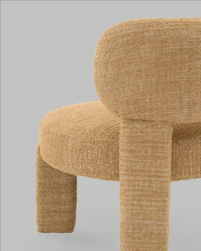 Кресло лаунж Fani, горчичный УТ000041683 Stool Group, горчичный/букле, ножки/ткань/горчичный, размеры - *****мм фото 6