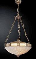 Люстра подвесная  L 5710/3 Reccagni Angelo янтарная на 3 лампы, основание золотое в стиле классический 