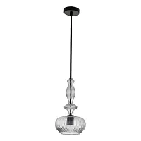 Светильник подвесной Ideale V000130 Indigo прозрачный 1 лампа, основание чёрное в стиле классический выдувное