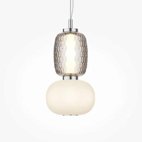 Светильник подвесной LED Pattern MOD267PL-L18CH3K Maytoni белый серый 1 лампа, основание хром в стиле современный арт-деко  фото 5
