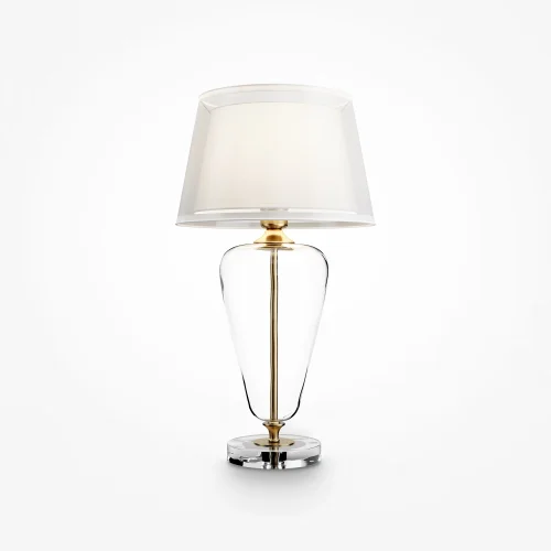Настольная лампа Verre Z005TL-01BS Maytoni белая 1 лампа, основание прозрачное латунь стекло металл в стиле современный  фото 3