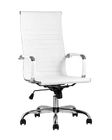Кресло руководителя TopChairs City, белое УТ000001922 Stool Group, белый/экокожа, ножки/металл/коричневый, размеры - ****520*660