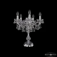 Настольная лампа 1409L/5/141-47 Ni Bohemia Ivele Crystal без плафона 5 ламп, основание никель металл хрусталь в стиле классический sp