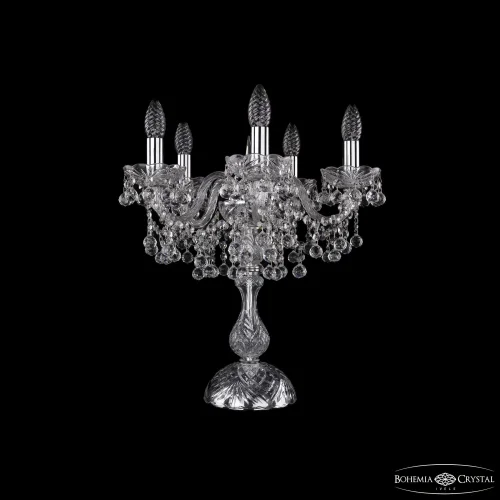 Настольная лампа 1409L/5/141-47 Ni Bohemia Ivele Crystal без плафона 5 ламп, основание никель металл хрусталь в стиле классика sp