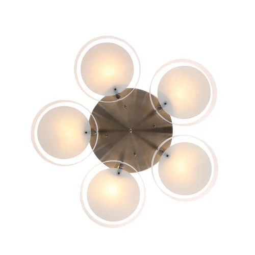Люстра потолочная Foresta SL483.352.05 Evoluce белая на 5 ламп, основание бронзовое в стиле современный  фото 4
