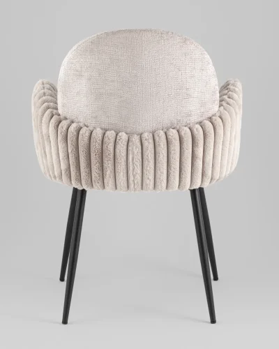 Стул обеденный Wave Stripes, букле серый, сиденье УТ000040342 Stool Group, серый/букле, ножки/металл/чёрный, размеры - ***** фото 4