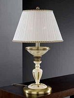 Настольная лампа P 6608 G Reccagni Angelo белая жёлтая 2 лампы, основание античное бронза латунь металл в стиле классический 