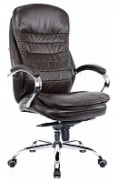 Кресло руководителя Valencia M Кожаное Коричневый EC-330 Leather Brown Everprof, шоколад коричневый/кожа, ножки//, размеры - 1200*1260***660*