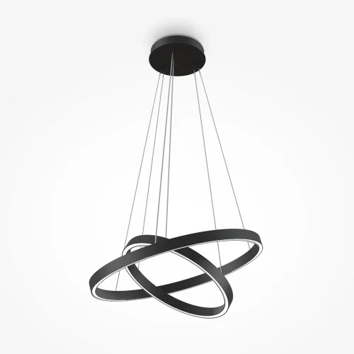 Светильник подвесной LED Rim MOD058PL-L55BK Maytoni чёрный 1 лампа, основание чёрное в стиле современный хай-тек минимализм кольца фото 3
