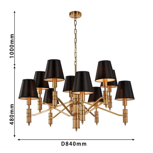 Люстра подвесная Flagship 2933-10P Favourite чёрная на 10 ламп, основание латунь в стиле современный фото 2