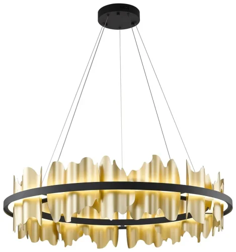 Люстра подвесная LED Lando WE476.03.403 Wertmark золотая на 1 лампа, основание чёрное в стиле арт-деко современный 