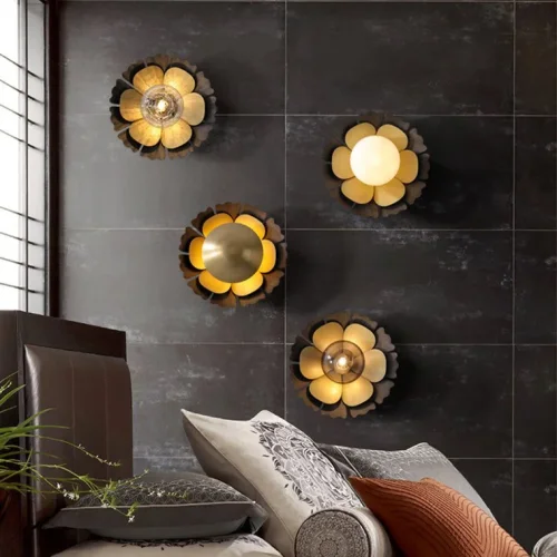 Настенное бра CAMELLIA WALL 140591-26 ImperiumLoft серый белый на 1 лампу, основание латунь в стиле современный фото 6