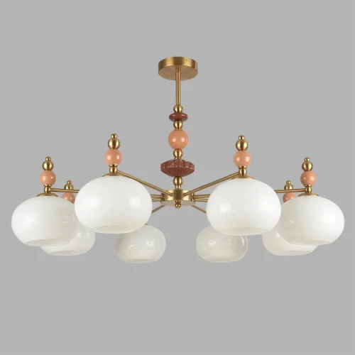 Люстра потолочная Piccolo 8425/8C Lumion белая на 8 ламп, основание бронзовое в стиле классический фото 3