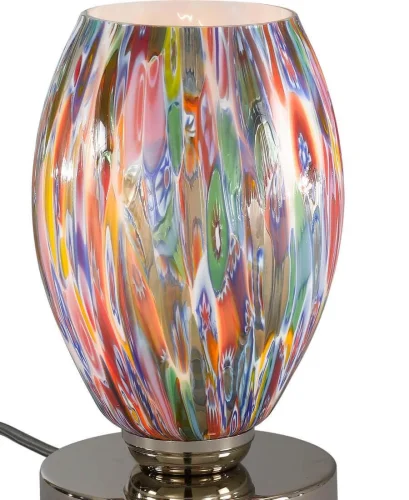 Настольная лампа P 10009/1 Reccagni Angelo разноцветная 1 лампа, основание никель металл в стиле современный классический  фото 2