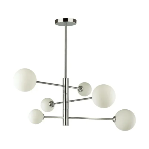 Люстра потолочная Estelle 5225/6C Lumion белая на 6 ламп, основание хром в стиле современный шар