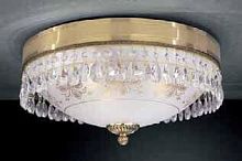 Люстра потолочная  PL 6100/3 Reccagni Angelo прозрачная белая на 3 лампы, основание золотое в стиле классический 