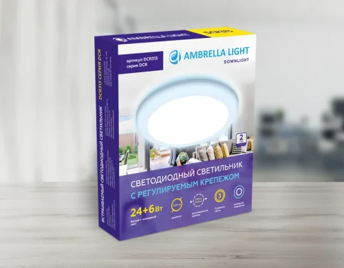 Светильник точечный LED Downlight DCR313 Ambrella light белый 1 лампа, основание белое в стиле современный хай-тек регулируемый крепеж фото 8