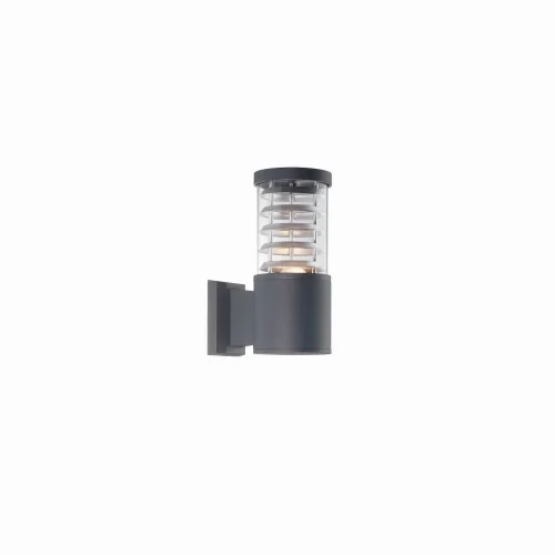 Настенный светильник уличный TRONCO AP1 NERO Ideal Lux уличный IP44 чёрный на 1 лампу, плафон прозрачный в стиле современный E27
