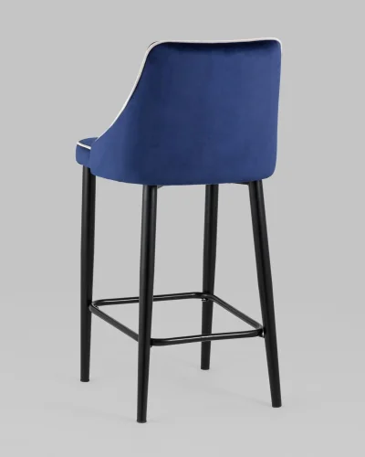 Стул полубарный Коби велюр синий УТ000025308 Stool Group, синий/велюр, ножки/металл/чёрный, размеры - ***** фото 7