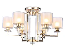 Люстра потолочная LED TR4420 Ambrella light белая прозрачная на 6 ламп, основание золотое в стиле классический современный 