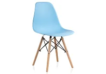 Пластиковый стул Eames PC-015 blue 11898 Woodville, голубой/, ножки/массив бука дерево/натуральный, размеры - ****460*520