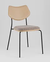 Стул обеденный Casey, темно-серый, с бежевой экокожей УТ000039573 Stool Group, бежевый/экокожа рогожка, ножки/металл/чёрный, размеры - *****